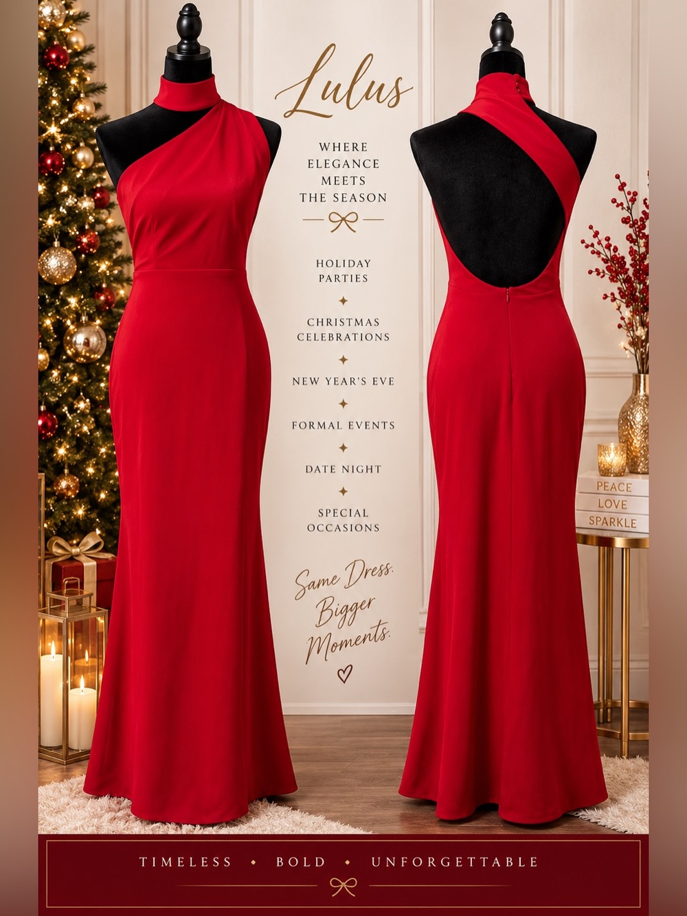 Lulus Loveliest Arrival Red Backless One-Shoulder Maxi Dress Holiday Gown NWOT